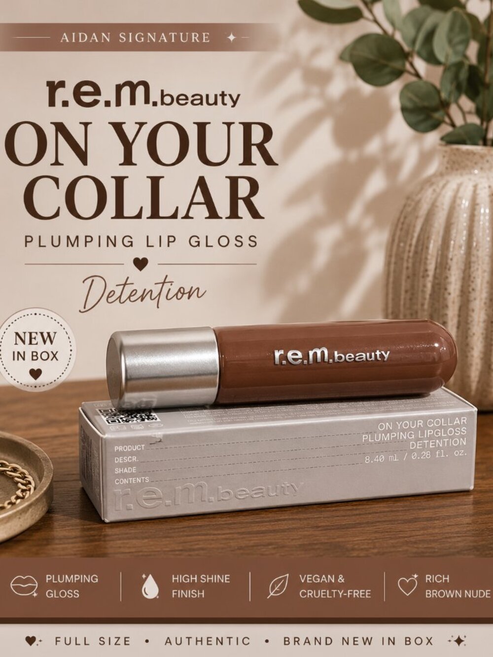 r.e.m. beauty On Your Collar Plumping Lip Gloss Detention